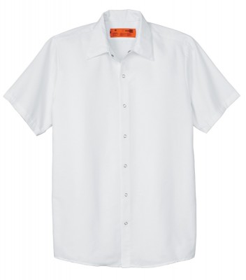 Red Kap Mens Short Sleeve Specialized Pocketless Shirt - White.jpg